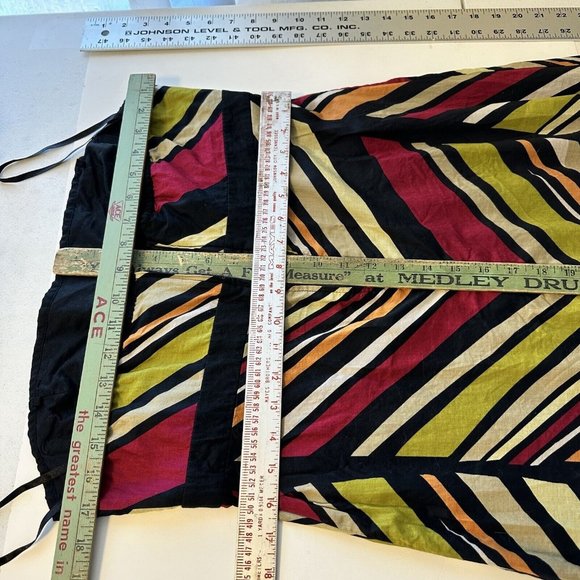 GAP Womens Strapless Dress size 12 Cotton Lightweight Geometric Green Pink Black - Picture 4 of 10